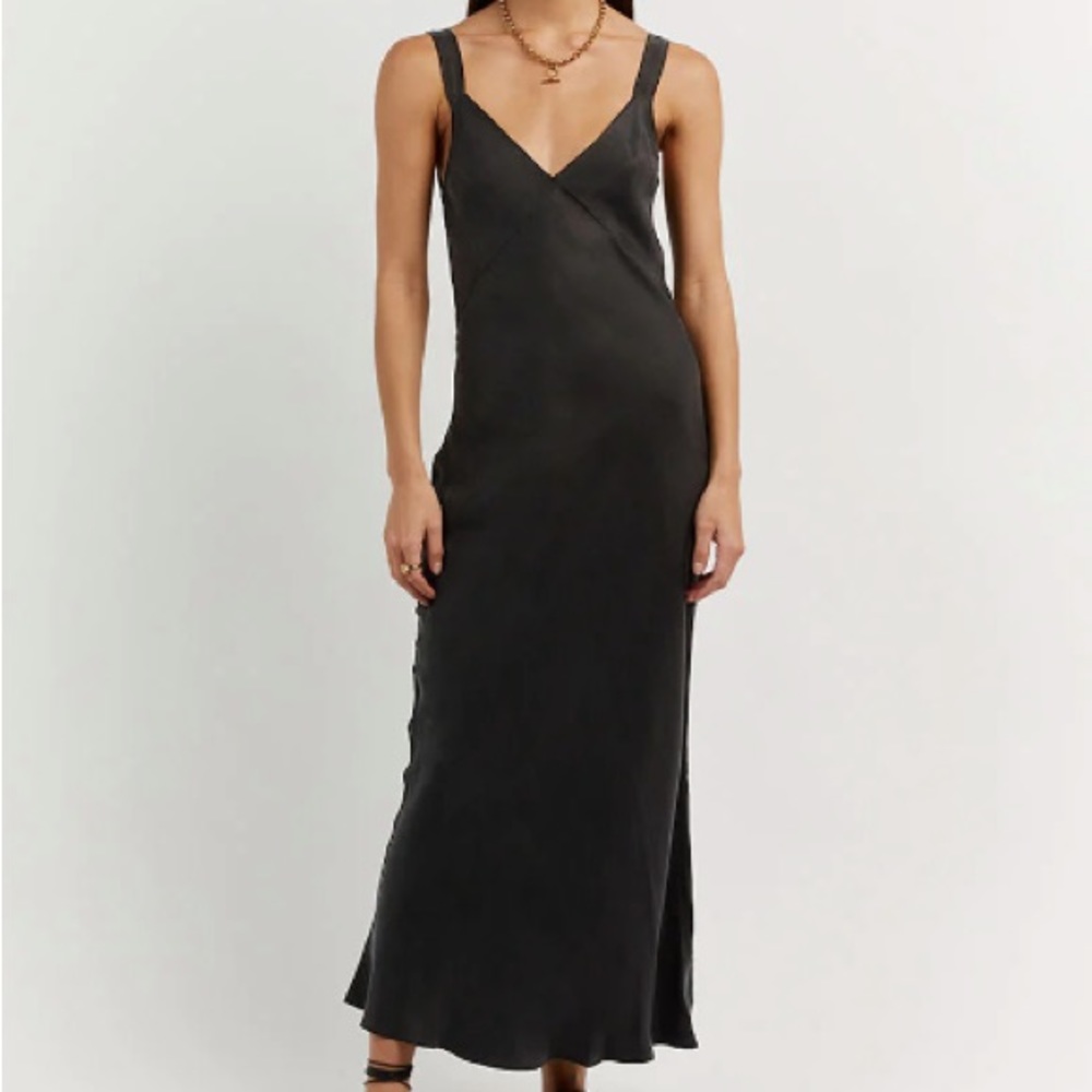 Dissh Kendall Black Midi Slip Dress